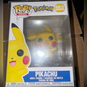 Funko Pop Pikachu Figure in Yellow and Black with protective case